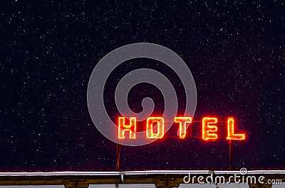 Hotel neon light sign