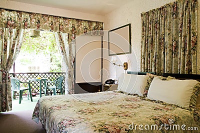 Hotel room interior with garden view St. Lucia