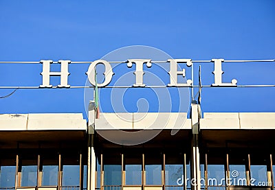 Hotel sign on a building