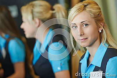 Hotel worker on reception