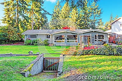 House with backyard patio area