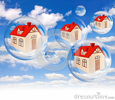 House bubble on the background blue sky on