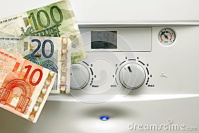 House heating boiler and euro money