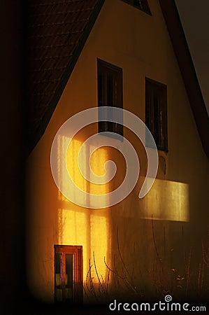 House with light beam