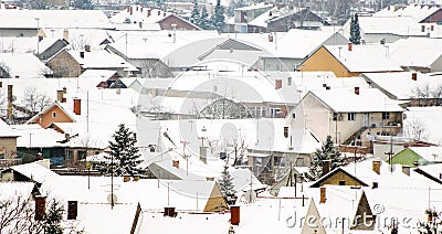 House roofs covered in snow