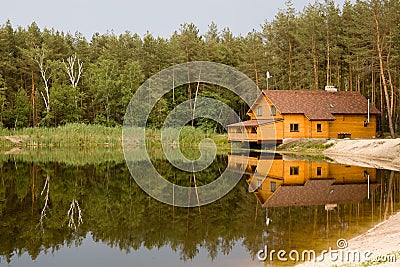 House in the woods above the lake