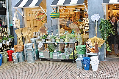 Household goods in store for garden. Delft, Holland