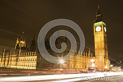 The Houses of Parliament at night