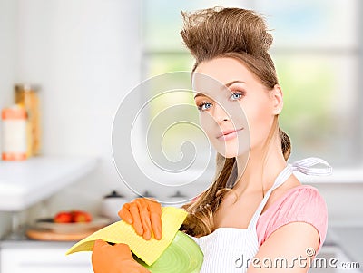 Housewife washing dish