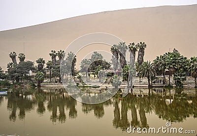 Huacachina oasis in Ica desert