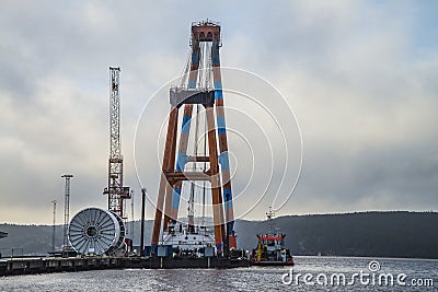 Huge floating crane