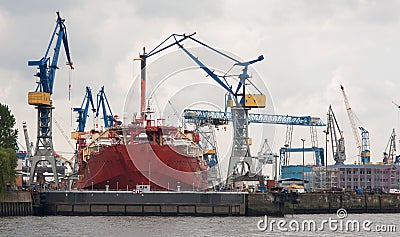 Huge ship building dock