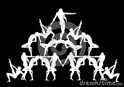 Human Pyramid in Black