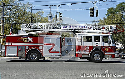 Huntington Manor Fire Department ladder fire truck