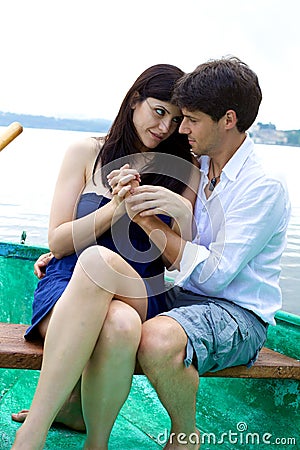 husband wife holding hand love beautiful couple boat 36548143