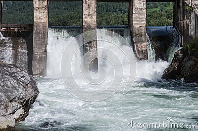 Hydroelectric power station water flow