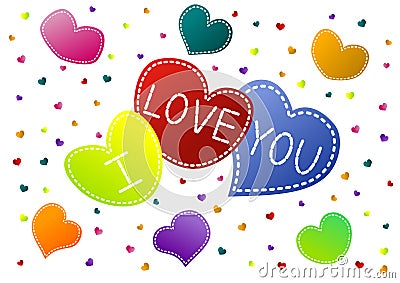 I Love You Hearts Valentine Card