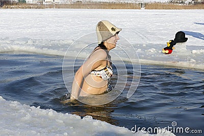 Ice swimming funs