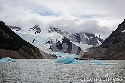 Iceberg floats on lake in Patagonia