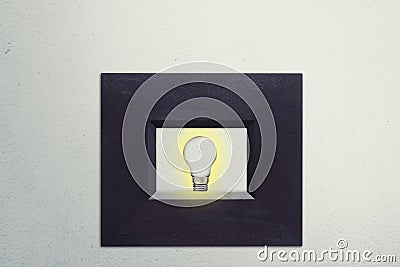 Idea lamp in frame