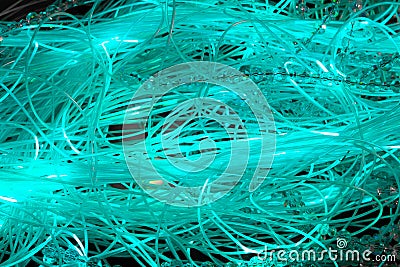 Illuminated green fiber optics cables