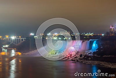 Illumination light of american Falls Niagara
