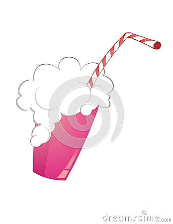 Milk Shake Drink In Glass Vector Illustration Stock Image - Image: 6109791