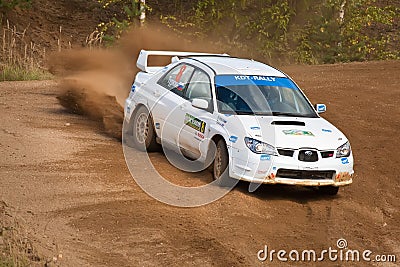 Ilya Semenov drives a Subaru Impreza