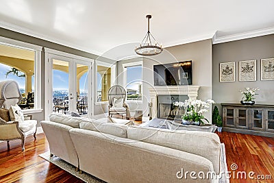 Impressive living room interior in luxury house