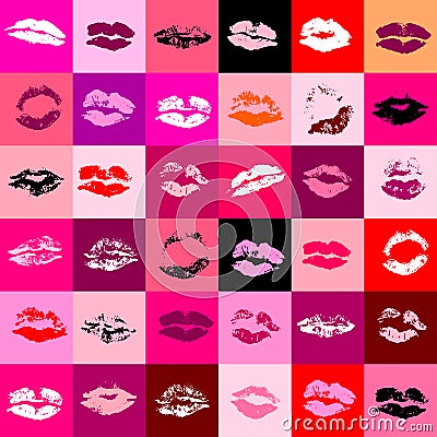 Imprints of lipstick pattern.
