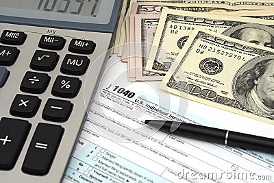 Income Taxes - tax form business financial concept