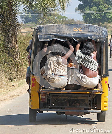 India Orissa, local transport in tribal area