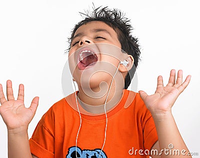 Indian boy origin listening to music