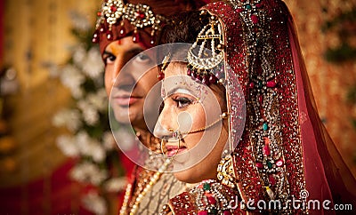 Indian bride and groom