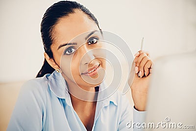 Indian business woman pretty smiling office