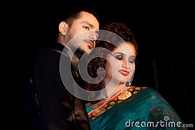 Indian couple, fashion show