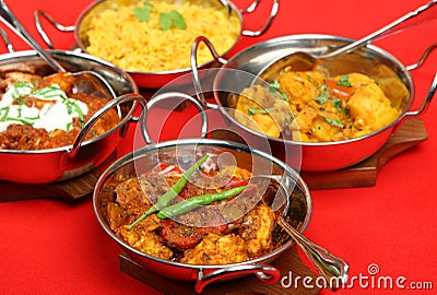 Indian Curries in Serving Dishes