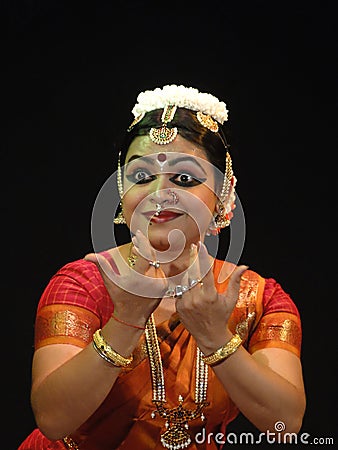 Indian dancer performs classical dance