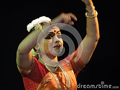 Indian dancer performs classical dance