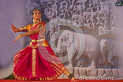 Indian dancer performs traditional dance