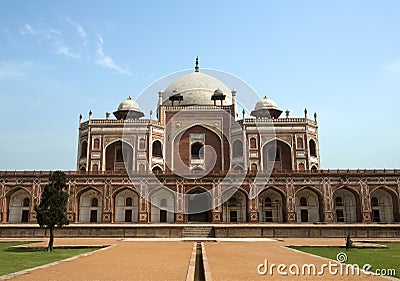 Indian Delhi Humayun tomb mausoleum. Travel to india