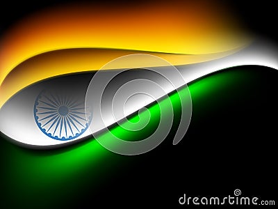 Indian flag color creative wave background