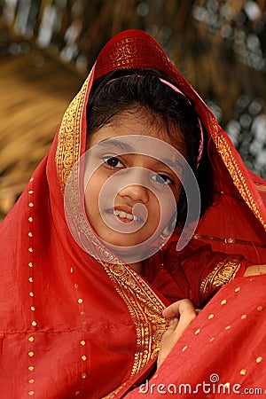 Indian girl in red saree