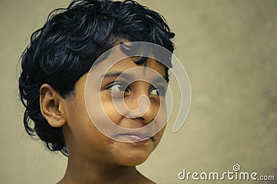 Indian girl with short hair