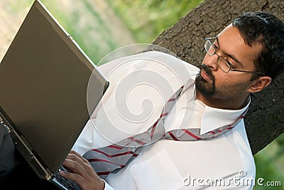 Indian guy with laptop