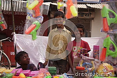 Indian happy children Color full colors of holi