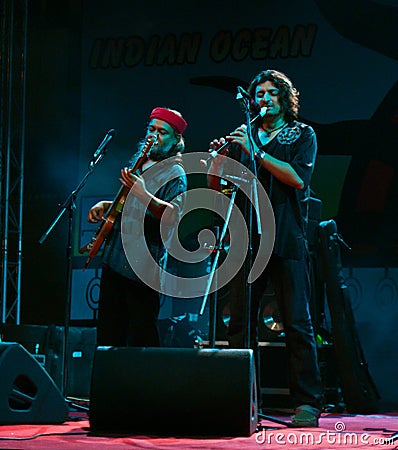 Indian music band performers live in concert