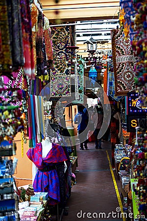 Indian shops in a market street