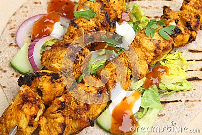 Indian Tandoori Chicken Tikka Kebabs