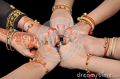 Indian woman hands unity